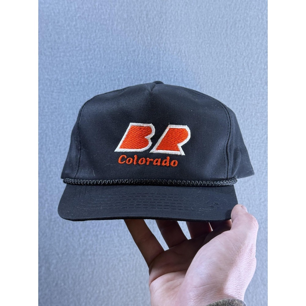 BR Colorado Kudzu Hat Cap Snap Back Mens One Size Black Rope Twill Embroidered